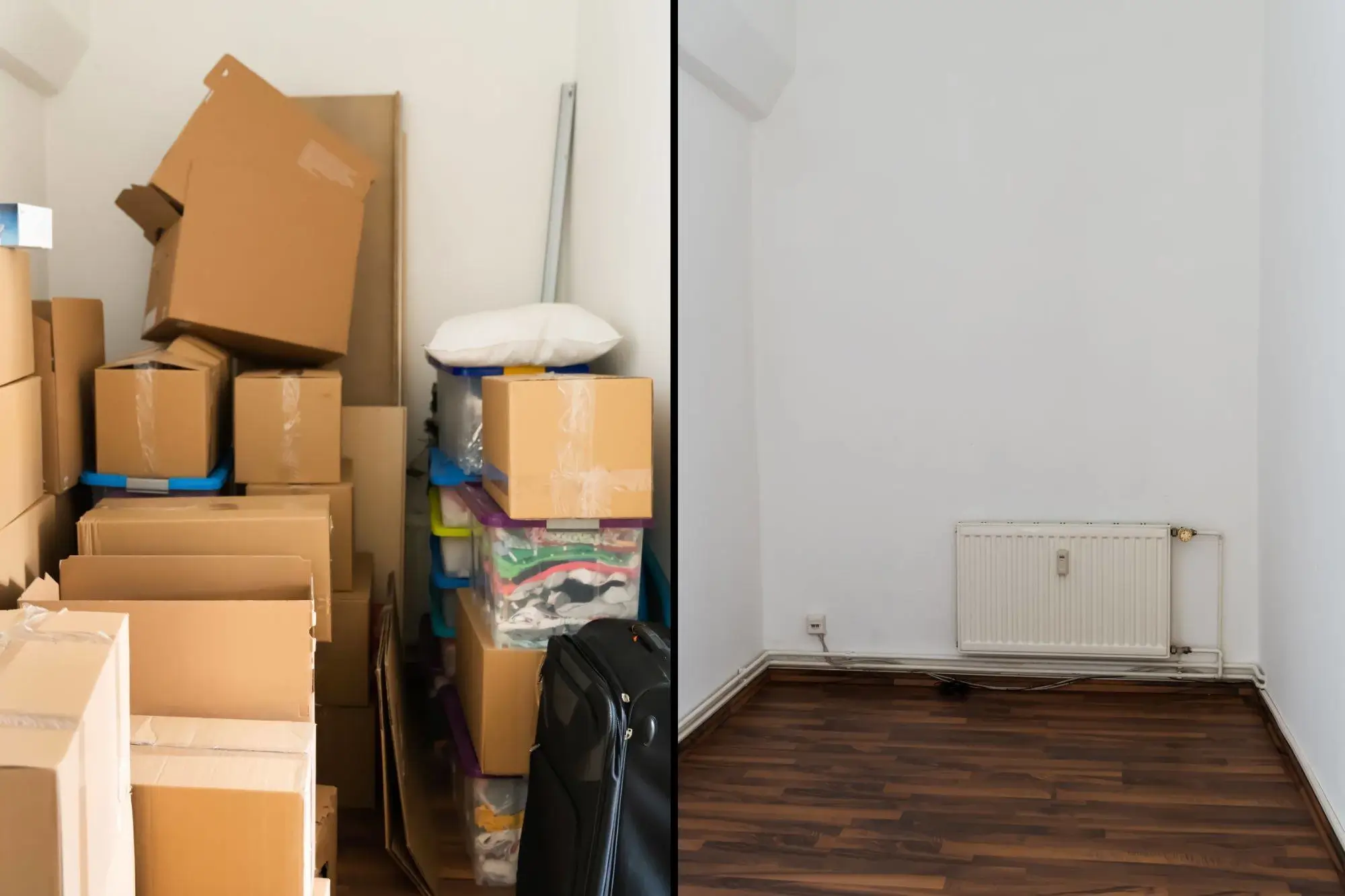 Vorher und Nacher Bilder einer Haushaltsauflösung